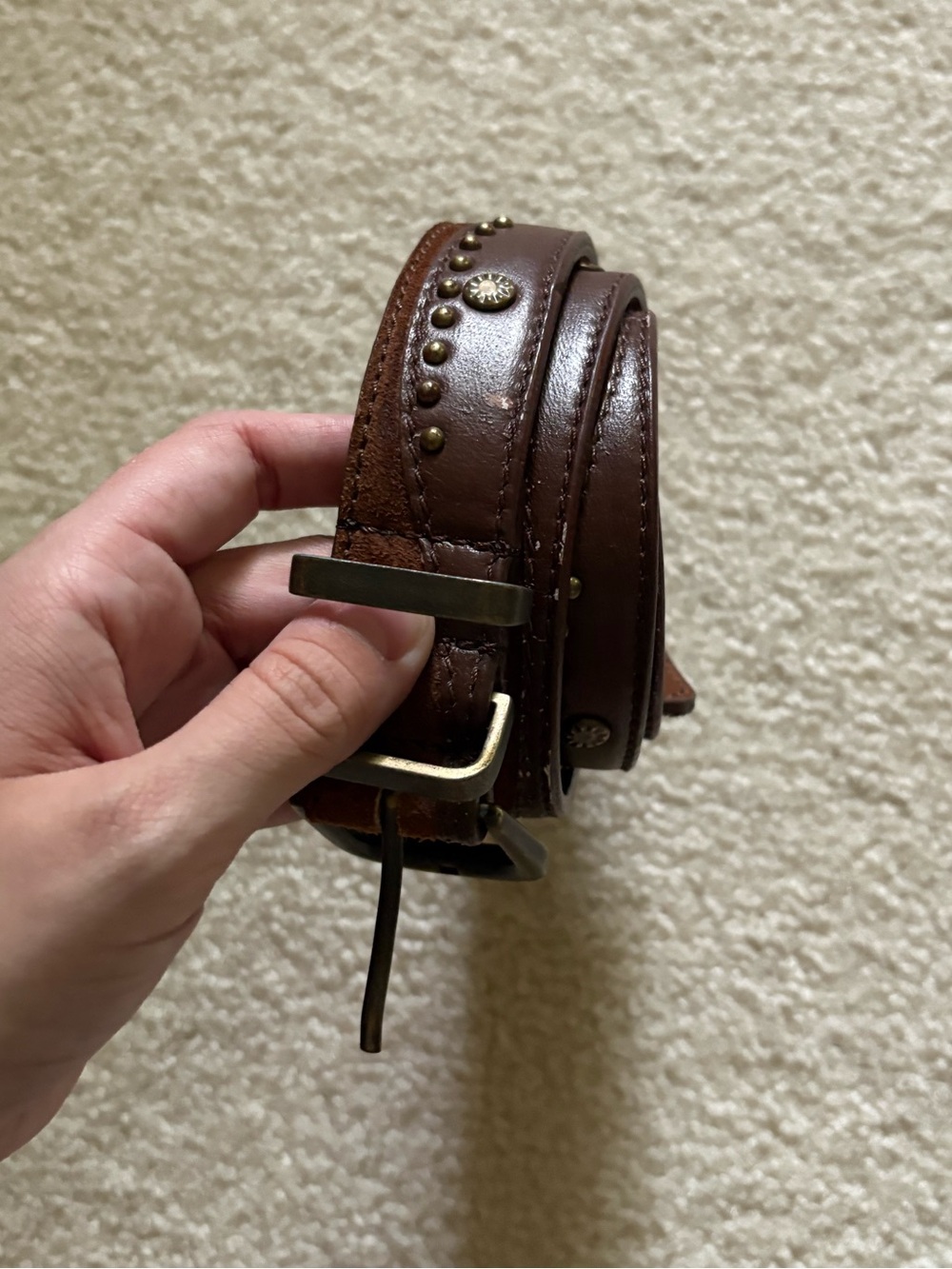 Free People Women’s Western Leather/Suede Stud Belt. Size M/L.